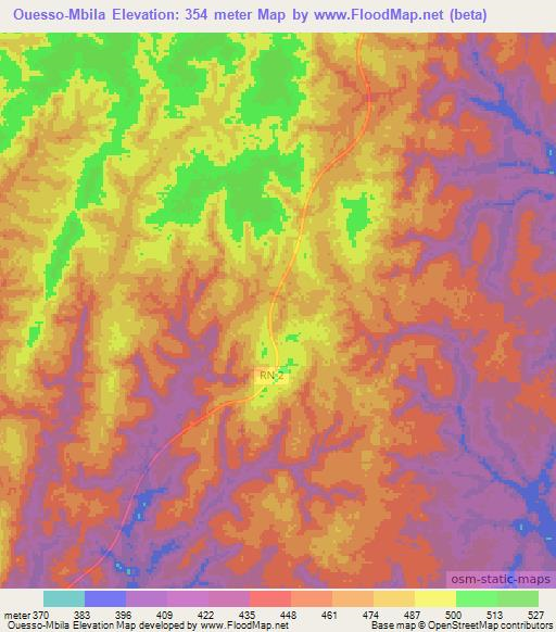 Ouesso-Mbila,Congo (Brazzaville) Elevation Map
