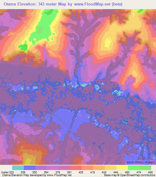Otama,Congo (Brazzaville) Elevation Map