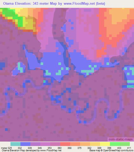 Otama,Congo (Brazzaville) Elevation Map