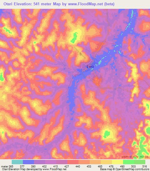 Otari,Congo (Brazzaville) Elevation Map