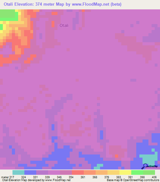 Otali,Congo (Brazzaville) Elevation Map