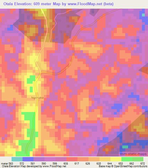 Otala,Congo (Brazzaville) Elevation Map