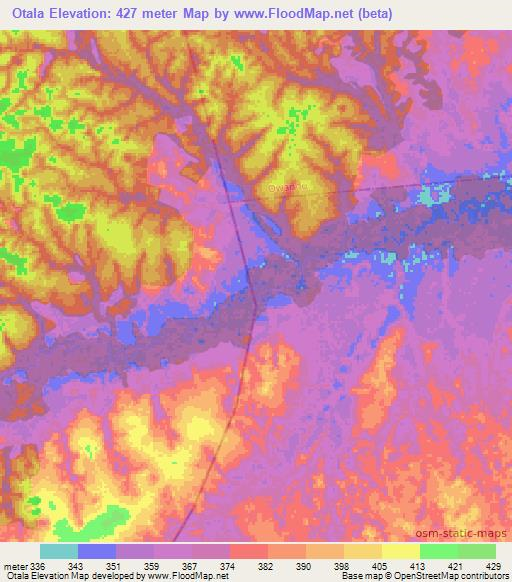 Otala,Congo (Brazzaville) Elevation Map