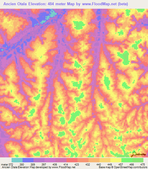 Ancien Otala,Congo (Brazzaville) Elevation Map