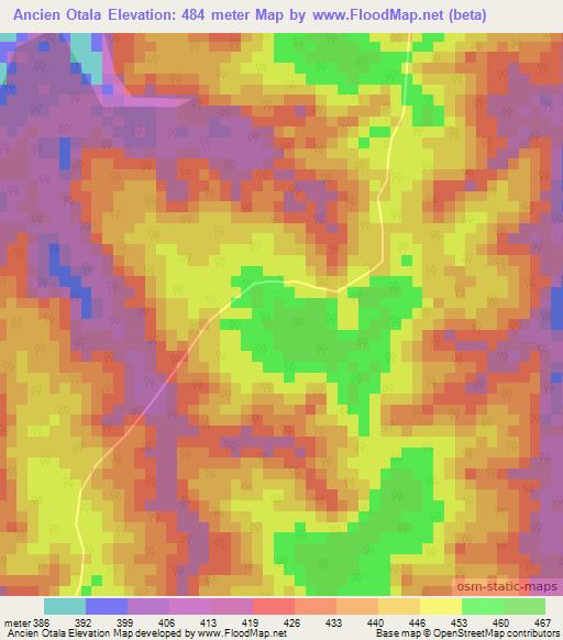 Ancien Otala,Congo (Brazzaville) Elevation Map