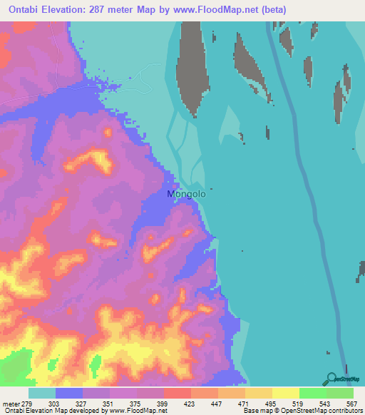 Ontabi,Congo (Brazzaville) Elevation Map