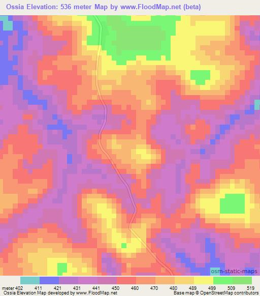 Ossia,Congo (Brazzaville) Elevation Map