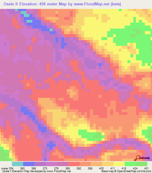 Osele II,Congo (Brazzaville) Elevation Map