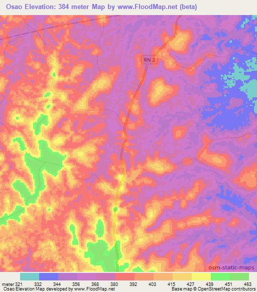 Osao,Congo (Brazzaville) Elevation Map