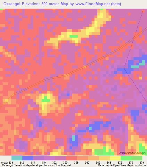 Ossangui,Congo (Brazzaville) Elevation Map
