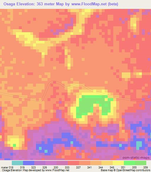 Osaga,Congo (Brazzaville) Elevation Map