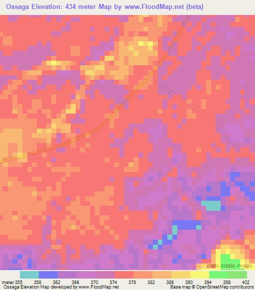 Ossaga,Congo (Brazzaville) Elevation Map