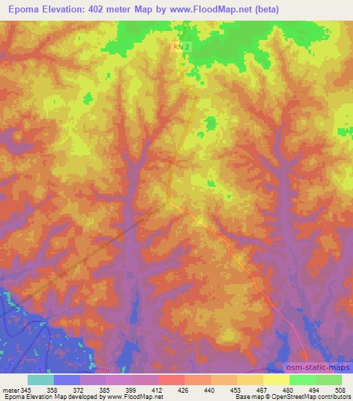 Epoma,Congo (Brazzaville) Elevation Map