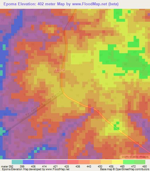 Epoma,Congo (Brazzaville) Elevation Map