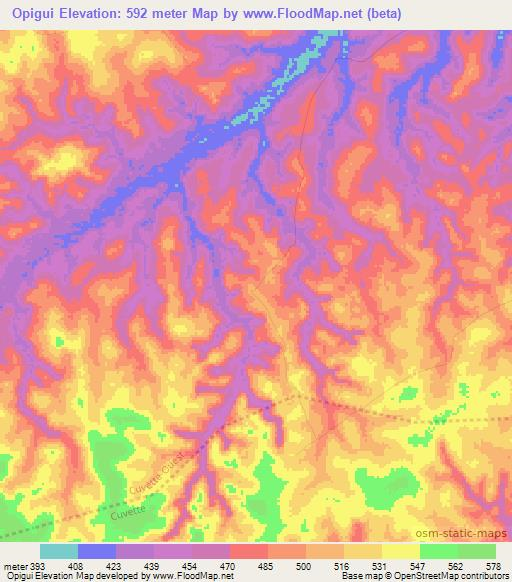 Opigui,Congo (Brazzaville) Elevation Map