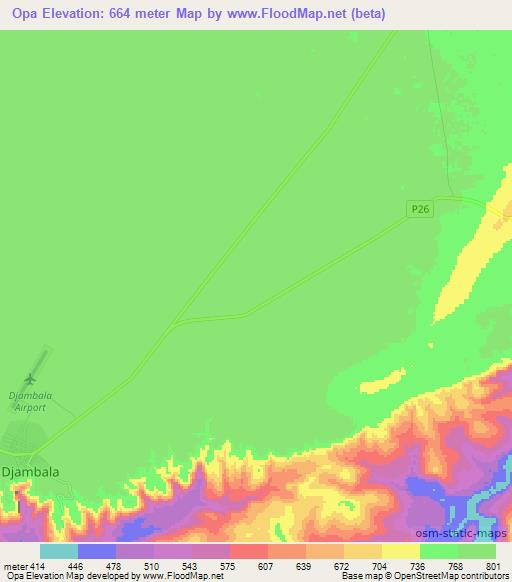 Opa,Congo (Brazzaville) Elevation Map