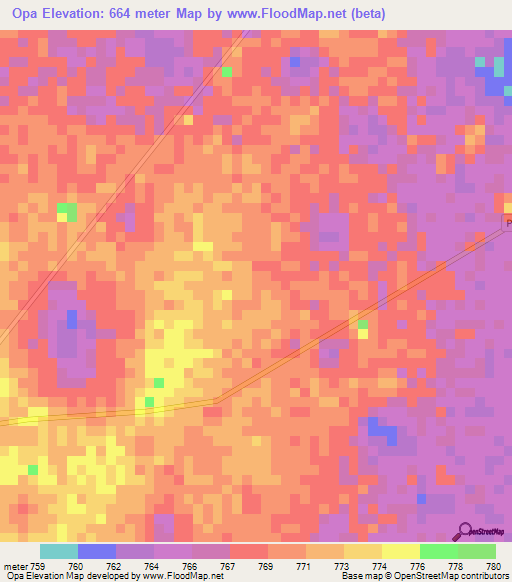 Opa,Congo (Brazzaville) Elevation Map