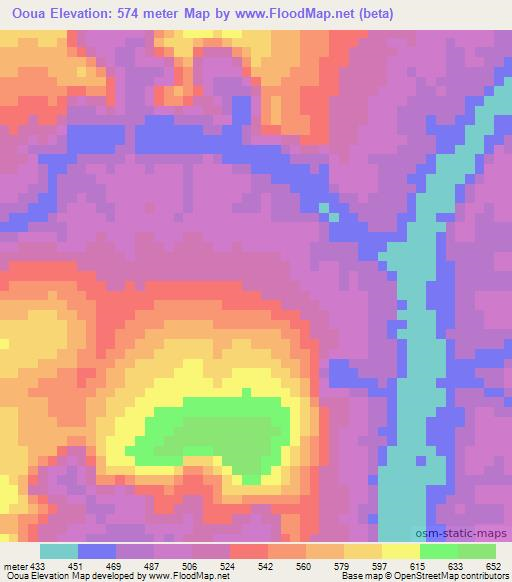 Ooua,Congo (Brazzaville) Elevation Map