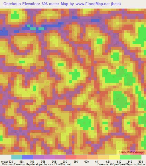 Ontchouo,Congo (Brazzaville) Elevation Map
