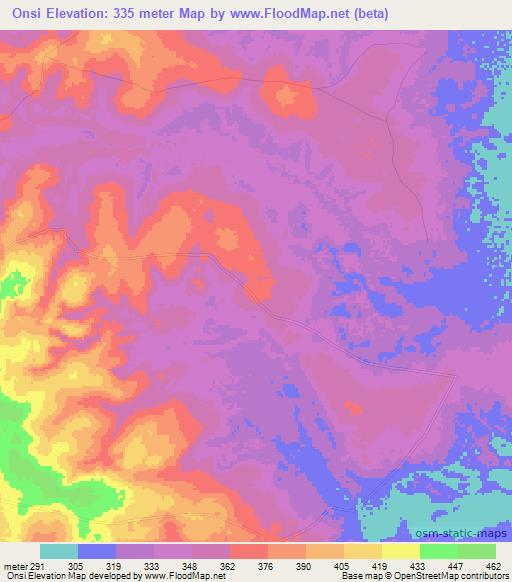 Onsi,Congo (Brazzaville) Elevation Map