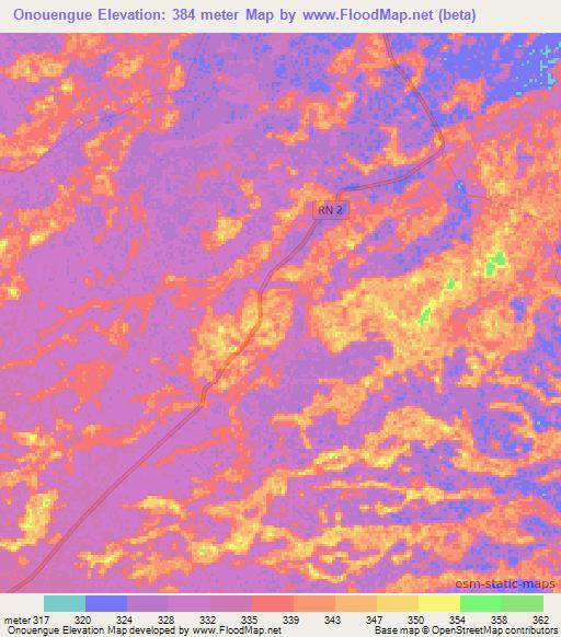 Onouengue,Congo (Brazzaville) Elevation Map