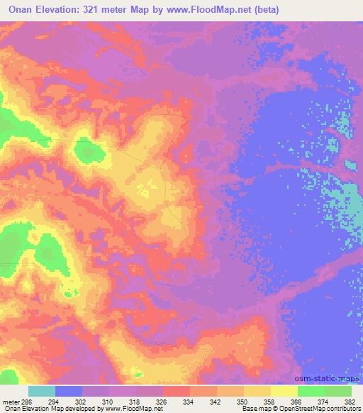 Onan,Congo (Brazzaville) Elevation Map