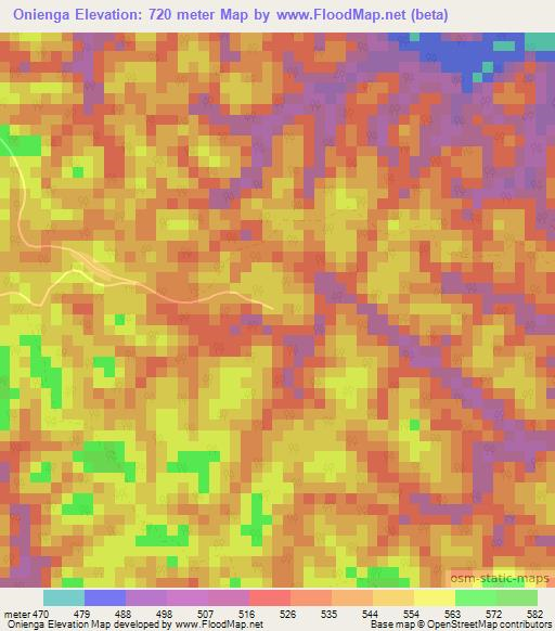 Onienga,Congo (Brazzaville) Elevation Map