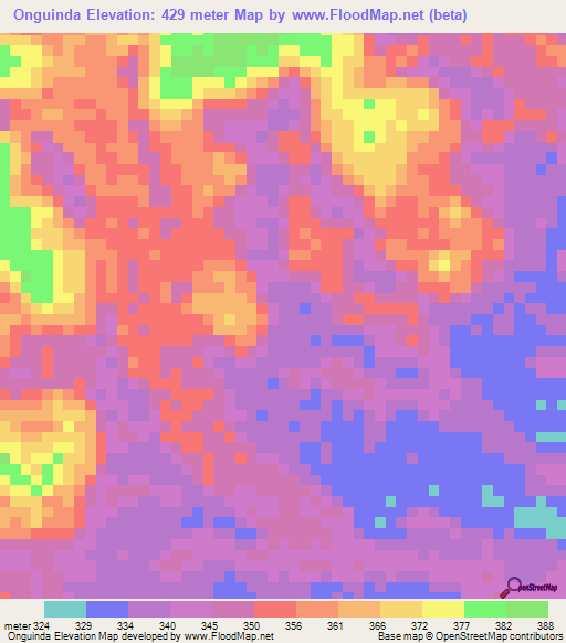 Onguinda,Congo (Brazzaville) Elevation Map