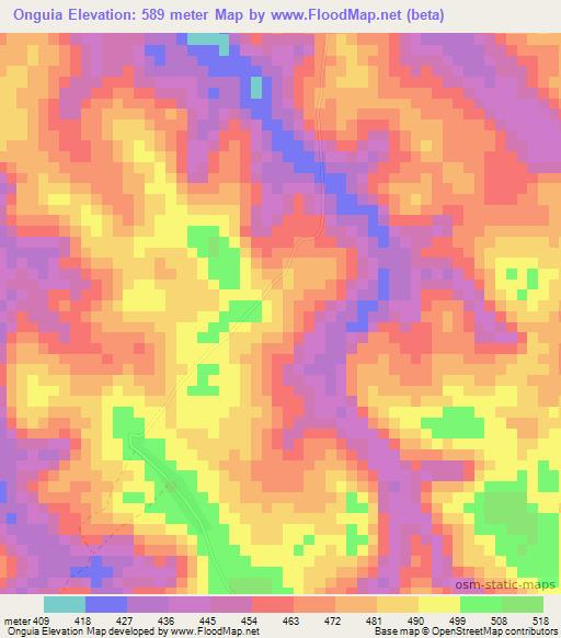 Onguia,Congo (Brazzaville) Elevation Map