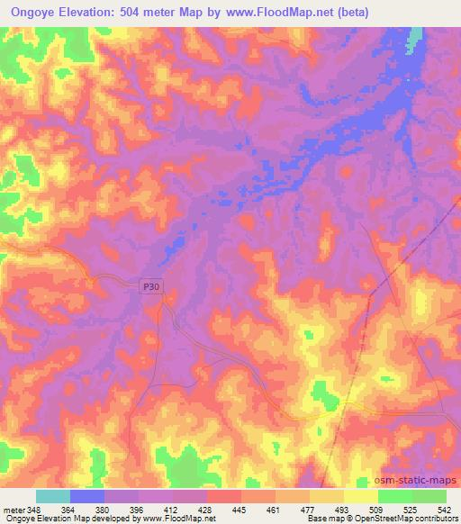 Ongoye,Congo (Brazzaville) Elevation Map
