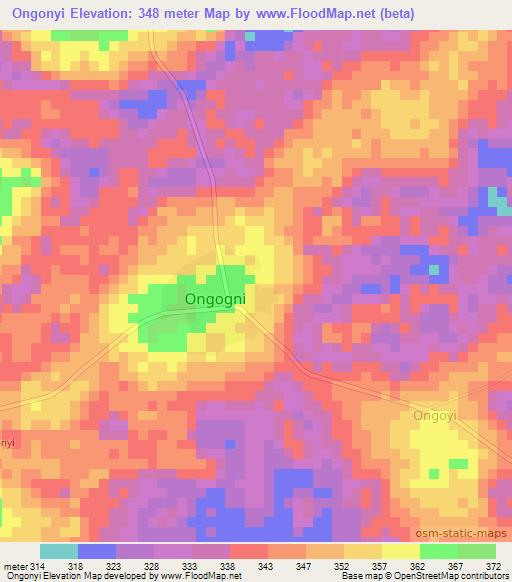 Ongonyi,Congo (Brazzaville) Elevation Map