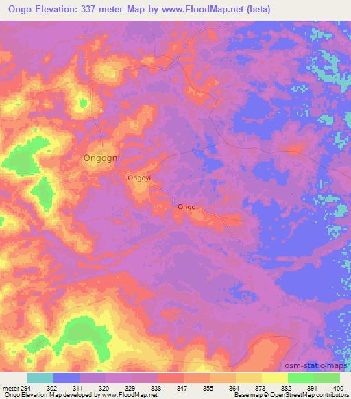Ongo,Congo (Brazzaville) Elevation Map