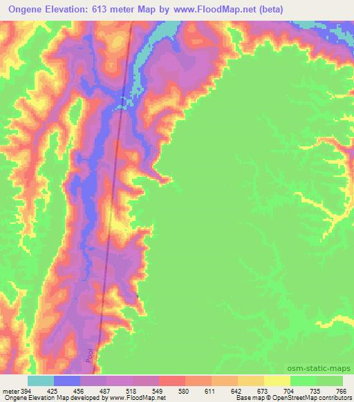 Ongene,Congo (Brazzaville) Elevation Map