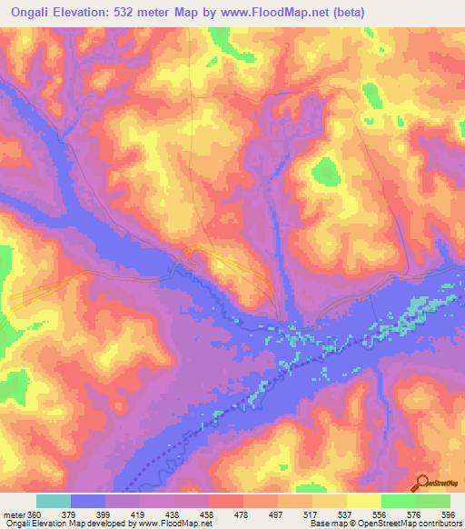 Ongali,Congo (Brazzaville) Elevation Map