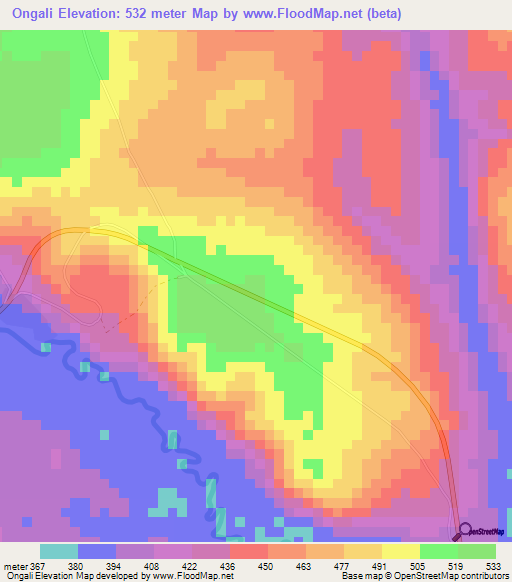 Ongali,Congo (Brazzaville) Elevation Map