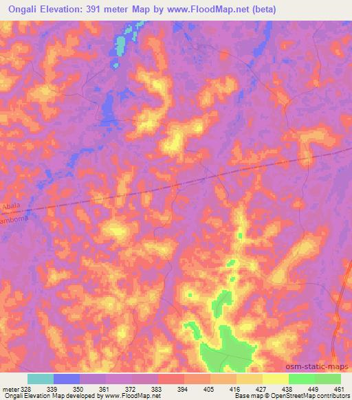 Ongali,Congo (Brazzaville) Elevation Map