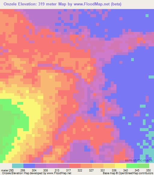 Onzele,Congo (Brazzaville) Elevation Map