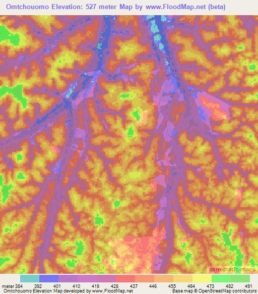 Omtchouomo,Congo (Brazzaville) Elevation Map