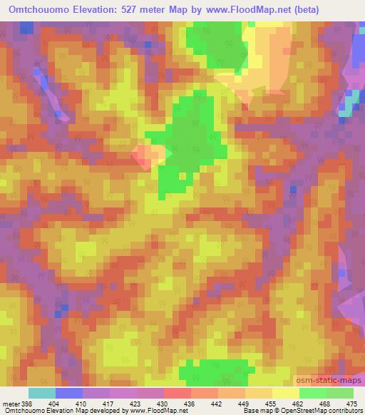 Omtchouomo,Congo (Brazzaville) Elevation Map