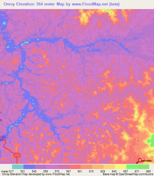 Omoy,Congo (Brazzaville) Elevation Map