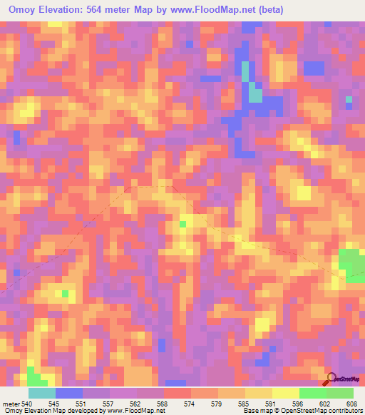Omoy,Congo (Brazzaville) Elevation Map