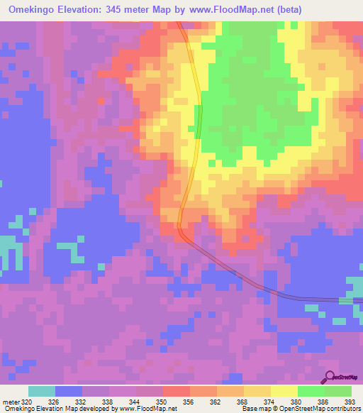 Omekingo,Congo (Brazzaville) Elevation Map