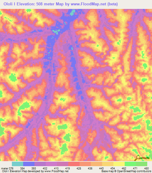 Ololi I,Congo (Brazzaville) Elevation Map