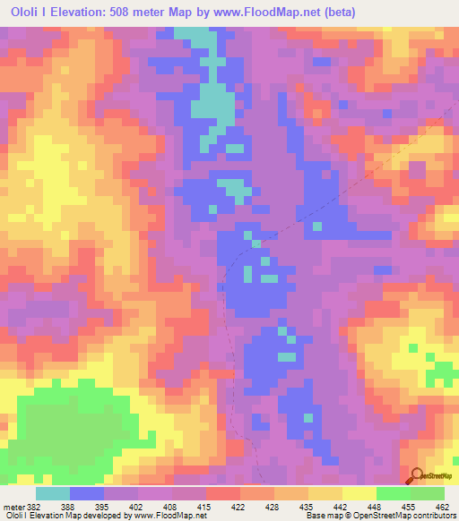 Ololi I,Congo (Brazzaville) Elevation Map