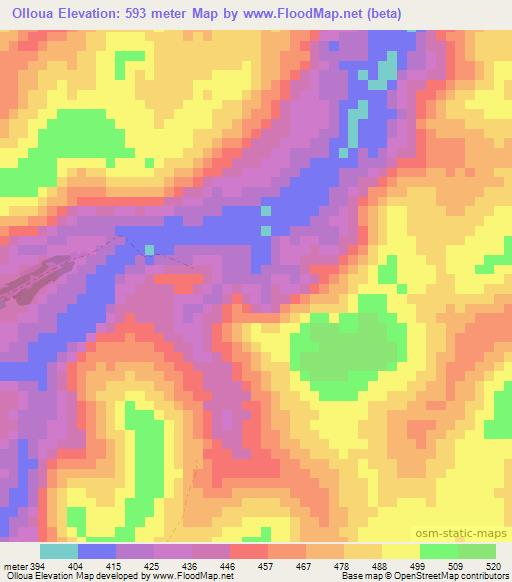 Olloua,Congo (Brazzaville) Elevation Map