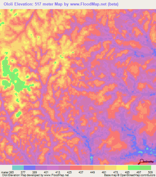 Ololi,Congo (Brazzaville) Elevation Map