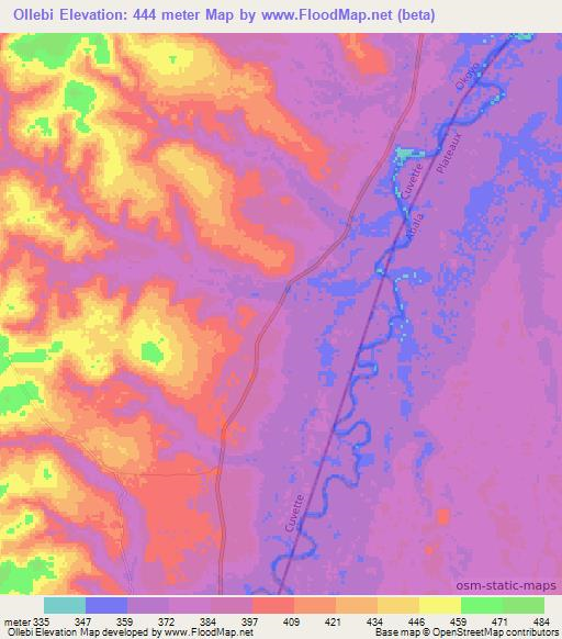 Ollebi,Congo (Brazzaville) Elevation Map