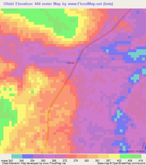 Ollebi,Congo (Brazzaville) Elevation Map