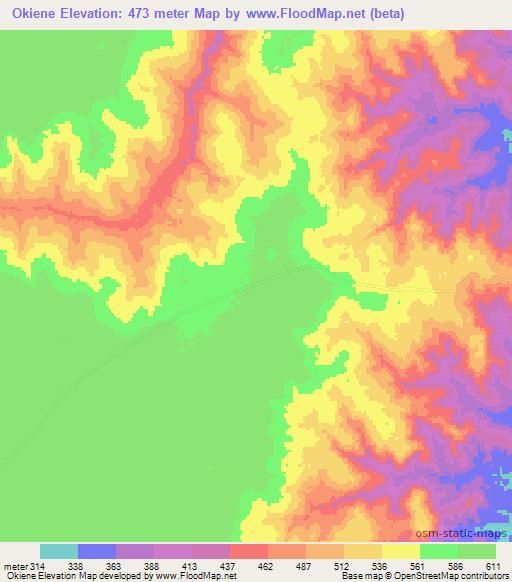 Okiene,Congo (Brazzaville) Elevation Map