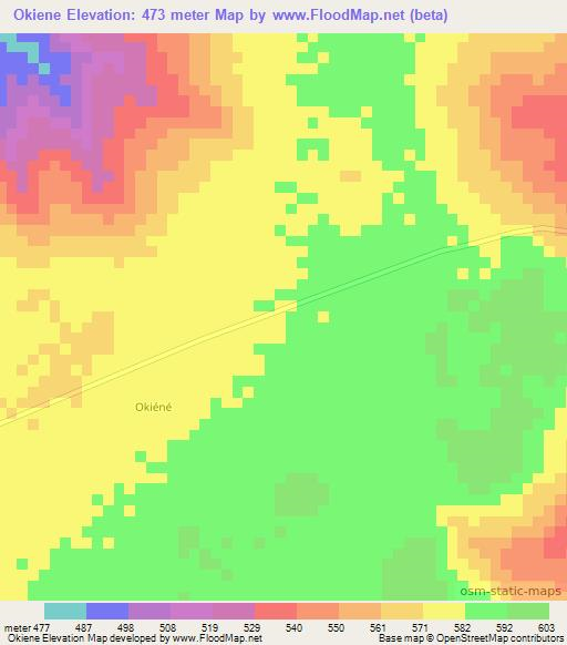Okiene,Congo (Brazzaville) Elevation Map